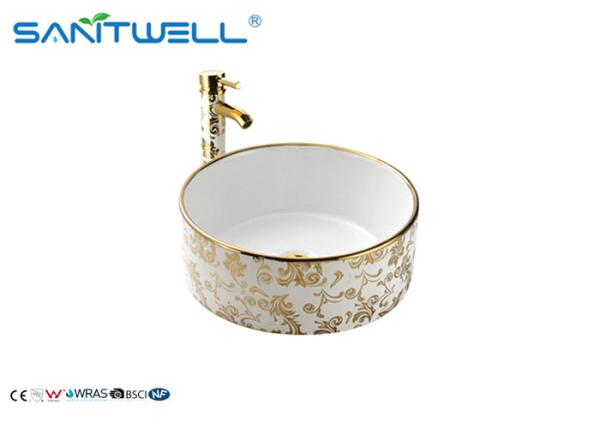 Ceramic Bathroom Furniture Ceramic Wash Basin / Toilet Wash Basin With Tap