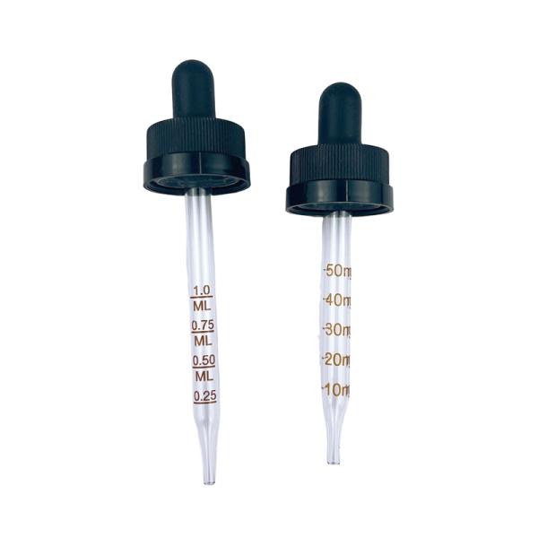 Custom Made Empty Dropper Bottles Cosmetic Essential Oil 18/410 Plastic Silicone