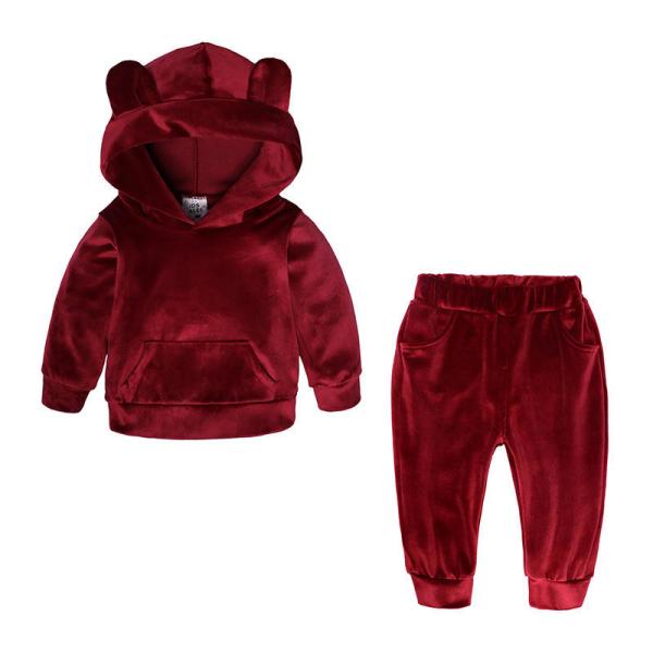 Sports Children'S Outfit Sets Leisure Gold Velvet Two Piece