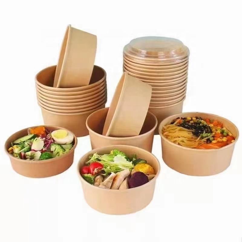 Тары для хранения еды Eco дружелюбные Kraft устранимые с крышками