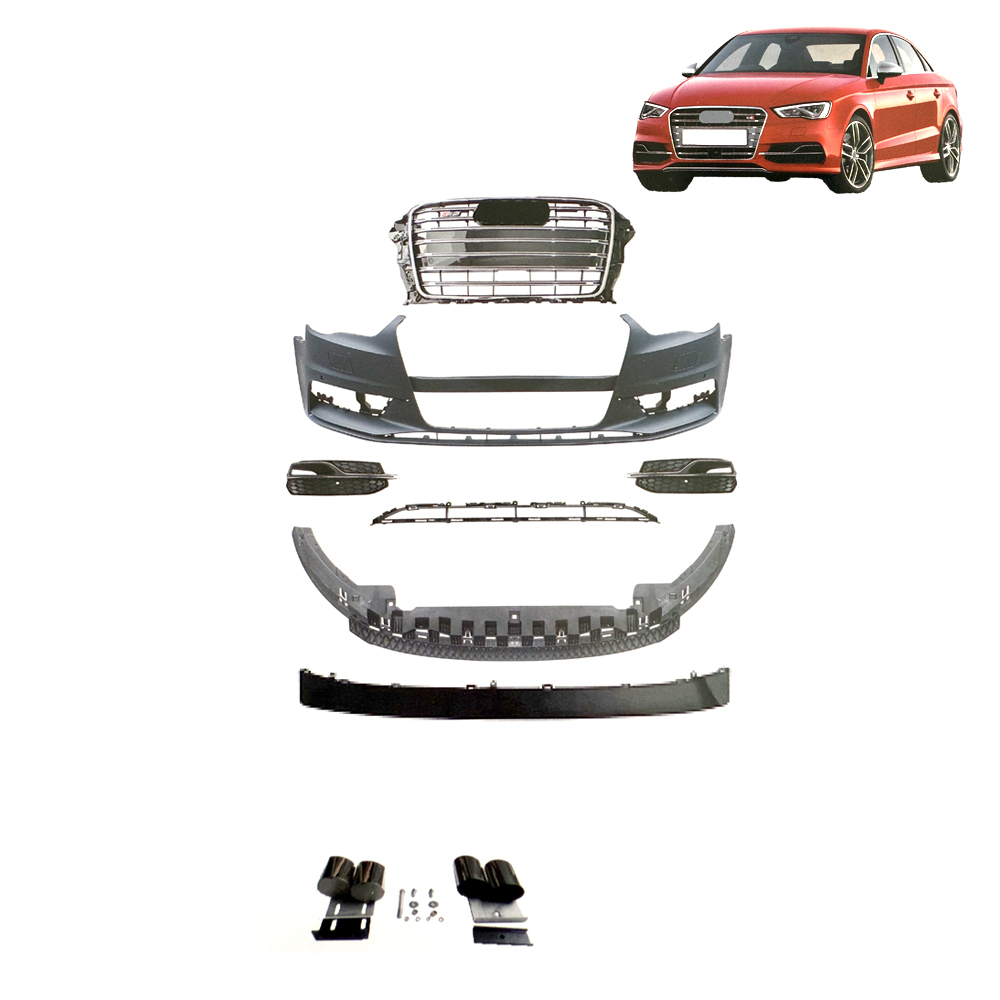 Complete S3 Performance Front Bumper Kit Compatible with OE 8V5807065NGRU for 2014 Audi S3 8V Sedan SDN