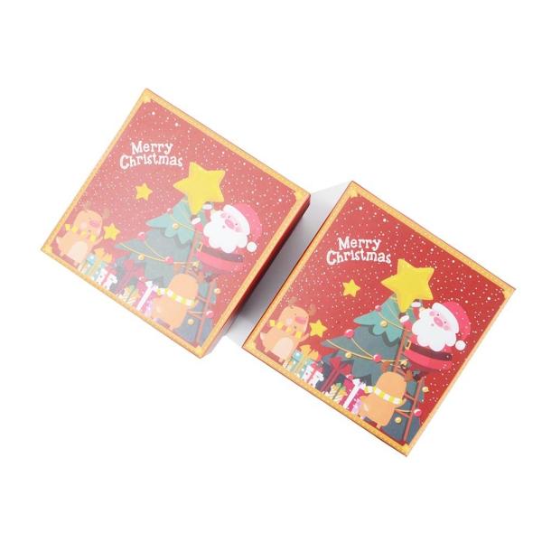 Caja de venta al por menor Material de embalaje de Navidad Caja de regalo con tapa y base de papel personalizados