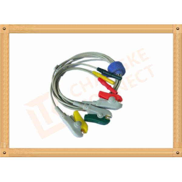 0.6m ECG Patient Cable Lead Wires Copper Conductor Material , Din Style