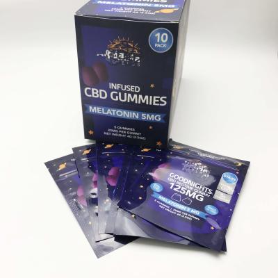 Custom Label Mylar Edible gummy bear Packaging bag and Display box