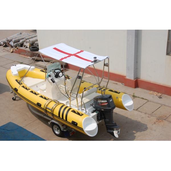 Coast Guard Rigid Bottom Inflatable Boats Center Console Yellow 1.2mm PVC