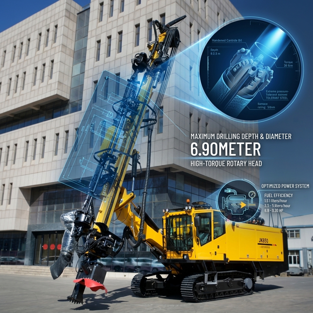 JK850 Deep Water Well Drilling Rig 850m Depth 47m Mast 80KN Hoist Rotary Table Drilling Machine