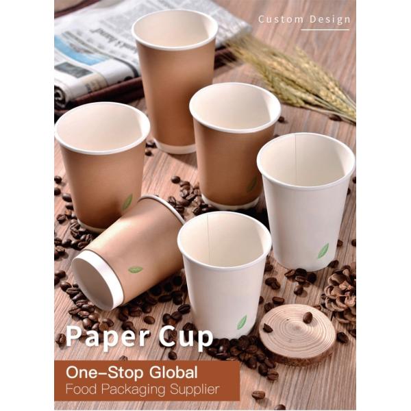 10oz 12oz PE Coated Double Wall Paper Cup Disposable Coffee Cups With Lids