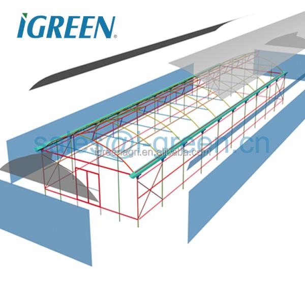 Climate Controlled Agricultural Greenhouse Hot Dipped Galvanized Steel Greenhouse