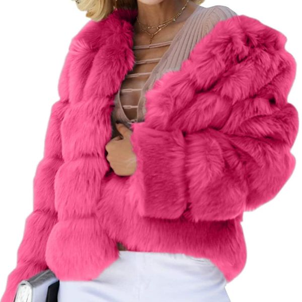 Super Classic Fur Puffer Jacket  Ladies Faux Fur Coat Europe America