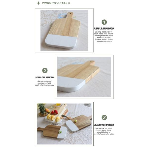 Естественный камень деревянная разделочная доска овоща белые мраморные 9 x 6 с набором ножа