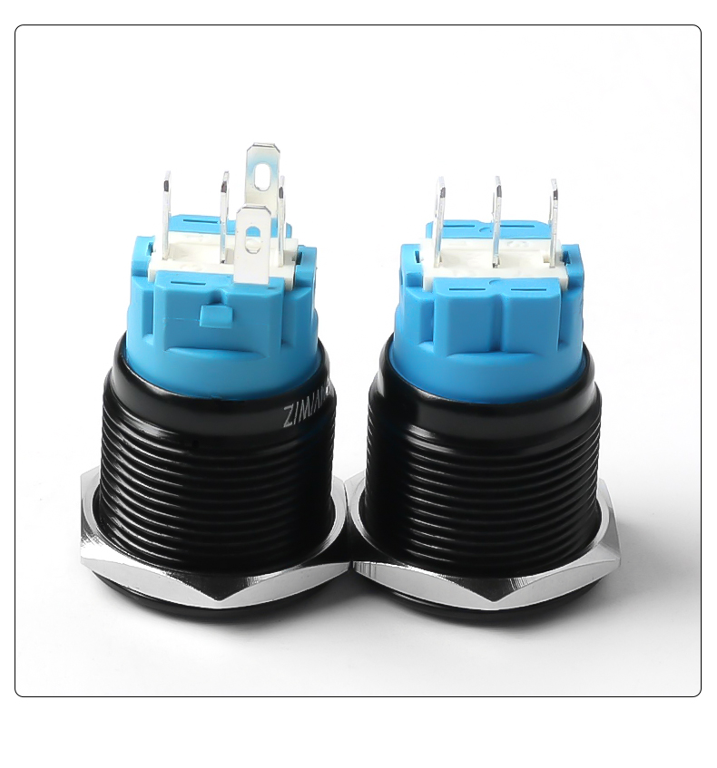 19mm LED Momentary Metal Push Button Switch with Connector Power Symbol Illumination on off Switch Welding