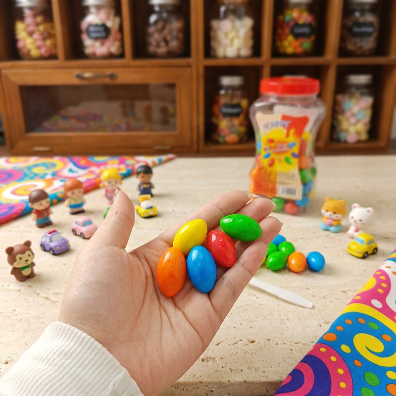 Fruit Flavor Rugby Shape Bubble Gum Colorful Hollow Chewing Gum Candy Wholesale