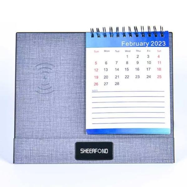 Творческая беспроводная поручая кожа PU календаря 2024 многофункциональная