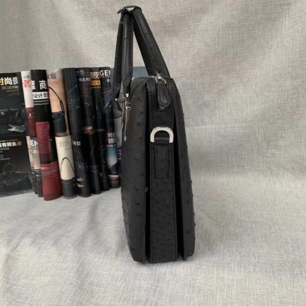 Authentic Exotic Ostrich Skin Men Large Business Briefcase Bag Laptop Case Genuine Leather Male Working Purse Handbag