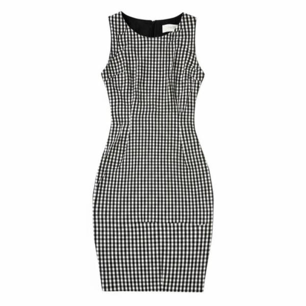 Robe blanche et noire populaire de crayon de guingan