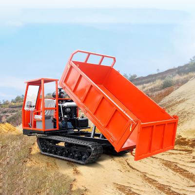 8 toneladas Diesel Mobile Crawler Dumper Truck Estradas de borracha de engenharia com capacidade de carga supergrande