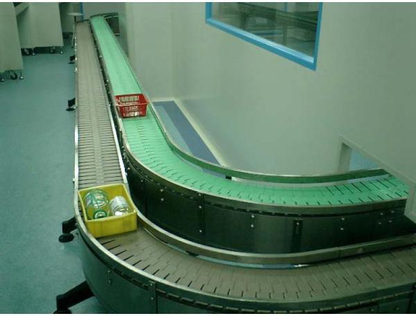 Stainless Steel Slat Chain Conveyor for Pharmaceutical and Cosmetic Production Lines