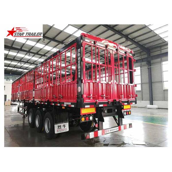 40-100 Ton Steel Side Wall Semi Trailer Heavy Duty I Beam With LED Light