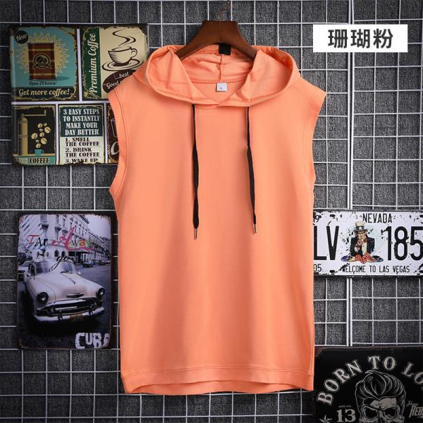 Fashion Sleeveless Casual Hoodies Outdoor Gym Tank Tops For Man