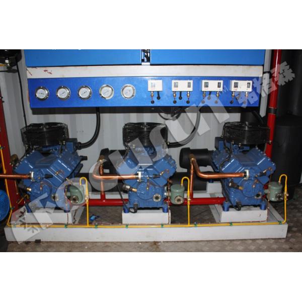 Bitzer Compressor 12000 KG Direct Refrigeration 40 HQ Containerized Block Ice Machine