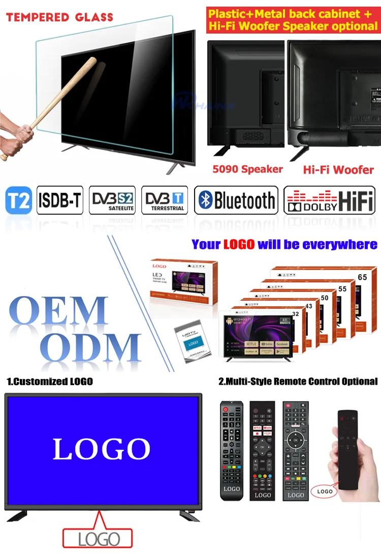 Специальный 2k 4k Smart LED телевизор Плоский экран телевизор OEM Android Tv Smart 32 40 Android Tv 43