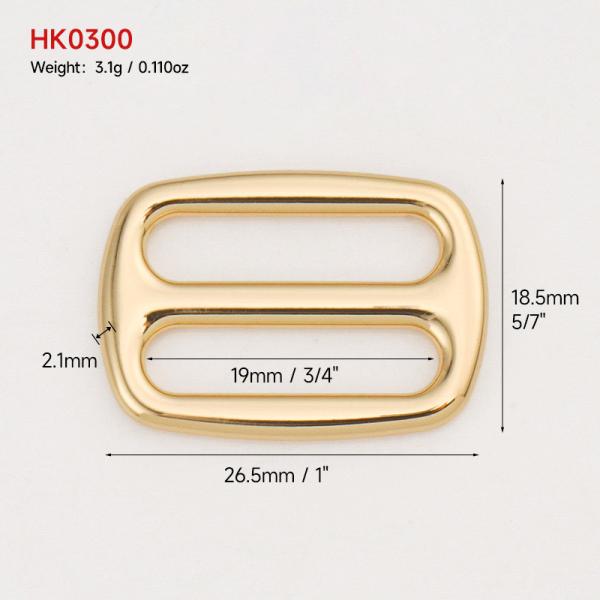 Adjustable Metal Slider for Handbag Hardware Supplies 9 Colors Triglide Buckle Slides
