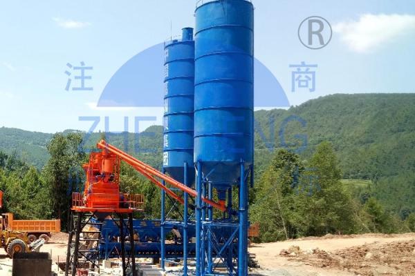 HZS50 Concrete Batching Plant With 3800mm Discharging Height, Cement Batching Plant