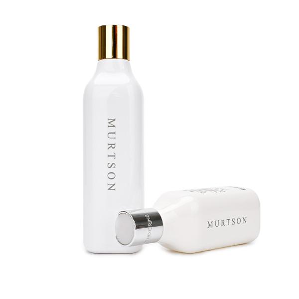 Empty White Plastic Shampoo Bottles Leakage Proof with Disc Cap Customizable for Shower Gel and Body Cream