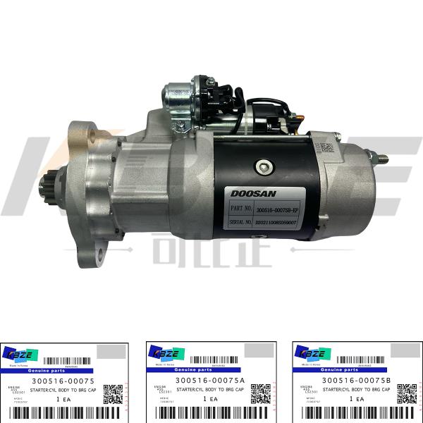 KBZE 300516-00075 DOOSAN DAEWOO 39MT 300516-00075A 300516-00075B 24V 7.0KW 11T STARTER MTOR ASSY FOR DH340 DH470 DX500 DX420