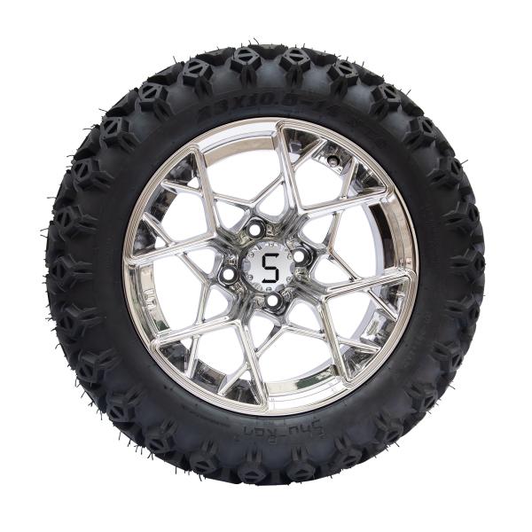 Шу-Ран Гольф Карт Воин 23x10.5-14 Гольф Карт Все резины и 14 дюймовые хромированные ремни