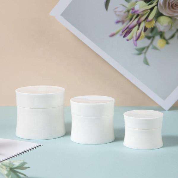 Wholesale Custom Logo Plastic Cosmetic Jar15g 30g 50g Cream Empty White Cylinder