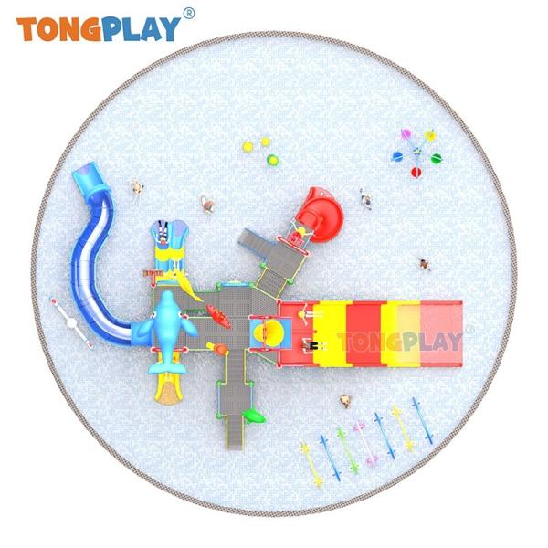 Kids Plastic Slide Adventure Water Playground Large Amusement Park Game Centre for Water Play Aquatic Park