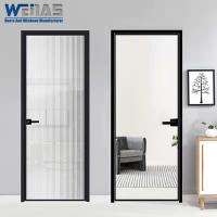 Security Aluminium Double Glass Swing Door Heavy Duty Hinges Swing Door