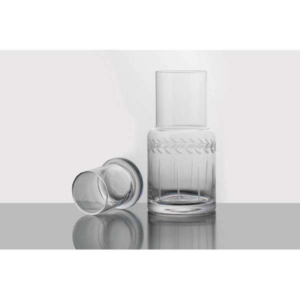 36 Oz Lead Free Glass Water Pitcher Handmade Bedside Water Carafe With Cup