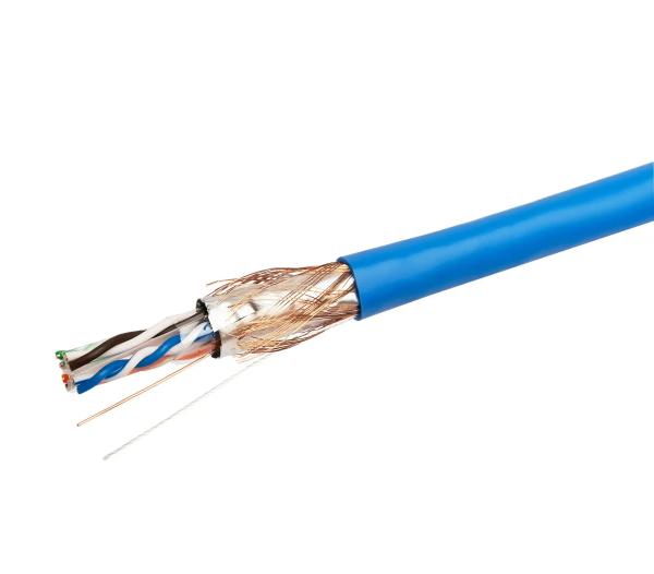 Blue FFTP CCAT6A F FTP Cable  PVC Insulation Fast And Stable Data Transfer