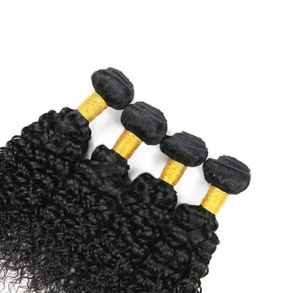 естественный черный Веаве человеческих волос волны воды 8А 4 пачки подгонял длину