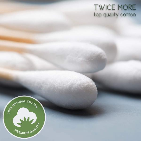 S&J Premium Cotton Buds Double-headed Disposable Cotton Swabs Makeup Ear-clean Disposable Dacron Tip Swabs