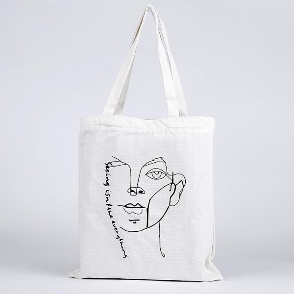 Custom Logo Eco Blank Shopping Bag Organic Cotton Canvas Tote with Customized Color