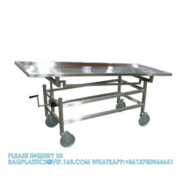 Custom Made Size 304 Stainless Steel Material Dead Body Transport Trolley Funeral Home Equipment