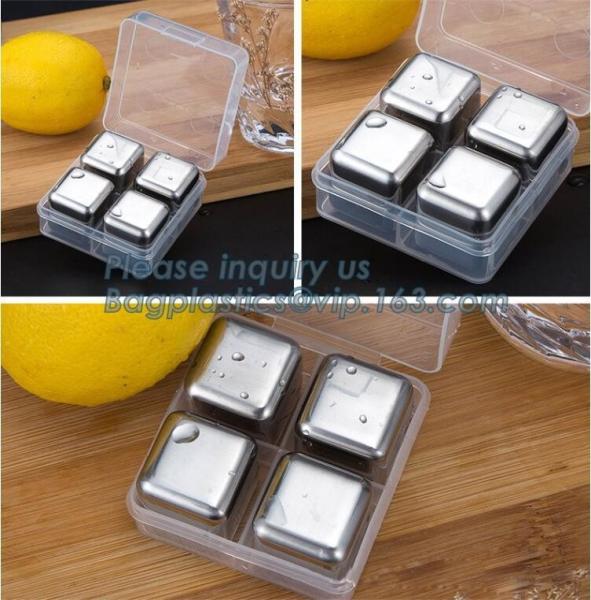 hot sale Strapping stainless steel metal whisky stone tubes for drinks, food grade chilling gel that freezes ice cube whisky