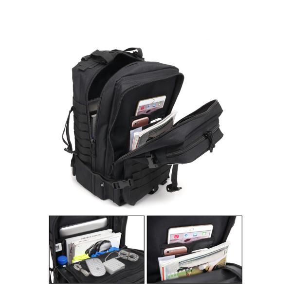 Система рюкзака 45L Molle штурма черноты Оксфорда тактическая со сверхмощной молнией