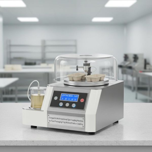 Compact & Multi-Functional Spin Coating Machine for Food Packaging Pulp Molded Product Coating