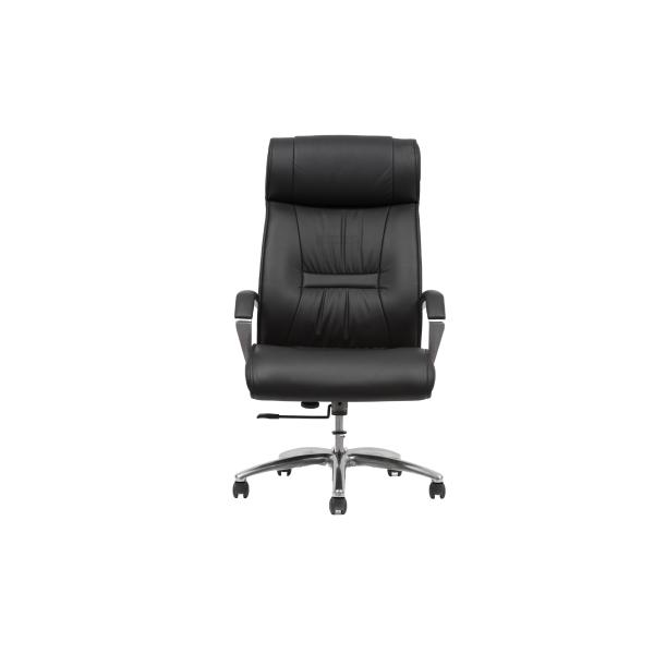 High Back Office Leather Revolving Chair with aluminum handrail