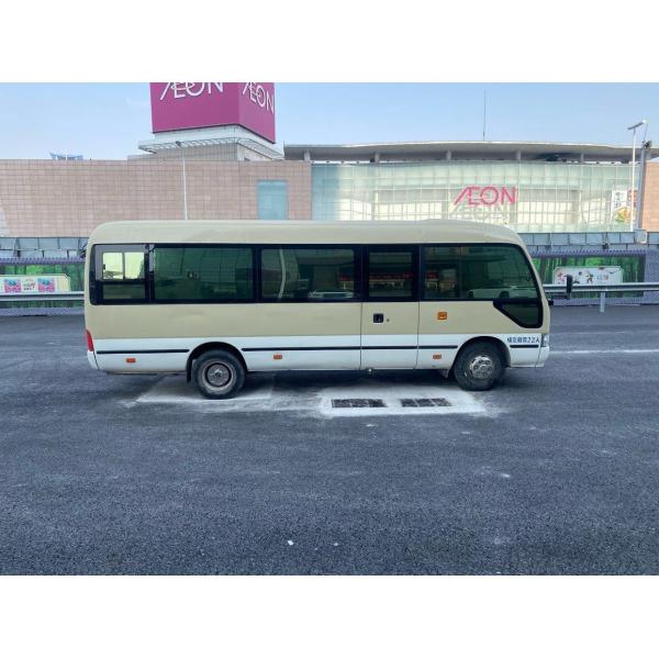 Second Hand Mini Coaster Bus Toyota 1hz 6 Cylinder Engine With 23 Seats
