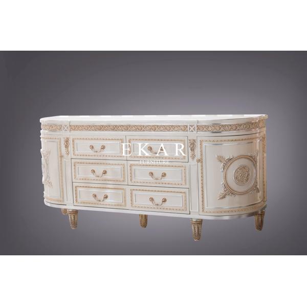 2018 Spanish design antique luxury hand carved wood sideboard  FLN-M-TG201