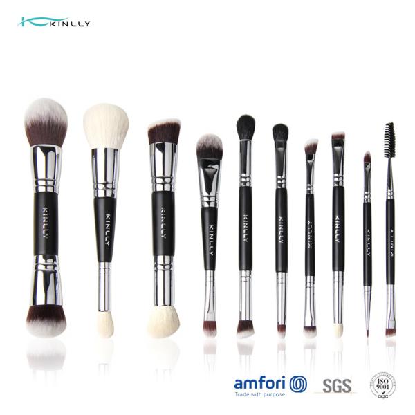 Набор щетки макияжа двойных женщин Ferrule бондаря стороны 10pcs