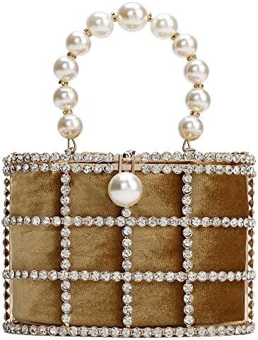 EVENING HANDBAG WOMEN CLUTCH PURSES WITH PEARL DIAMONDS FOR WEDDING PROM BIRTHDAY PARTY DINNER ACCESSORIES