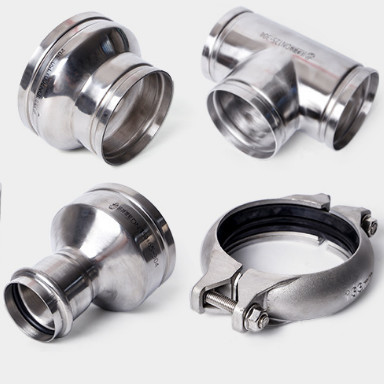 Heating Piping Stainless Steel Grooved Fittings Welded Customized