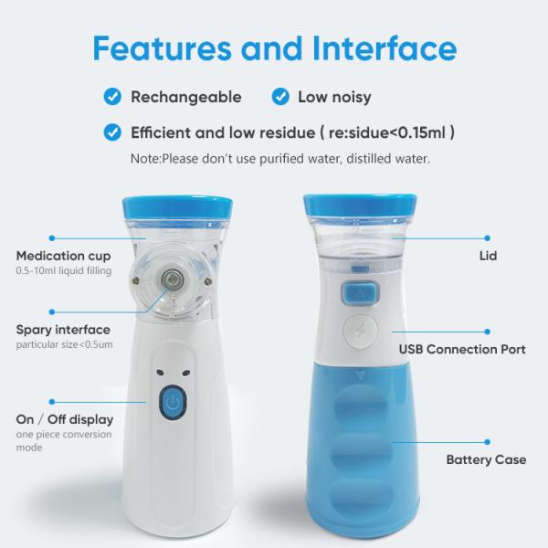 Medical Supplies Portable Mesh Nebulizer Travel Home Use Mini Handheld Steam Inhaler Mesh Nebulizer Portable Nebulizador