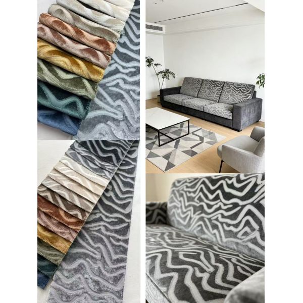 480GSM Jacquard Velvet Sofa Fabric For Home Decoration